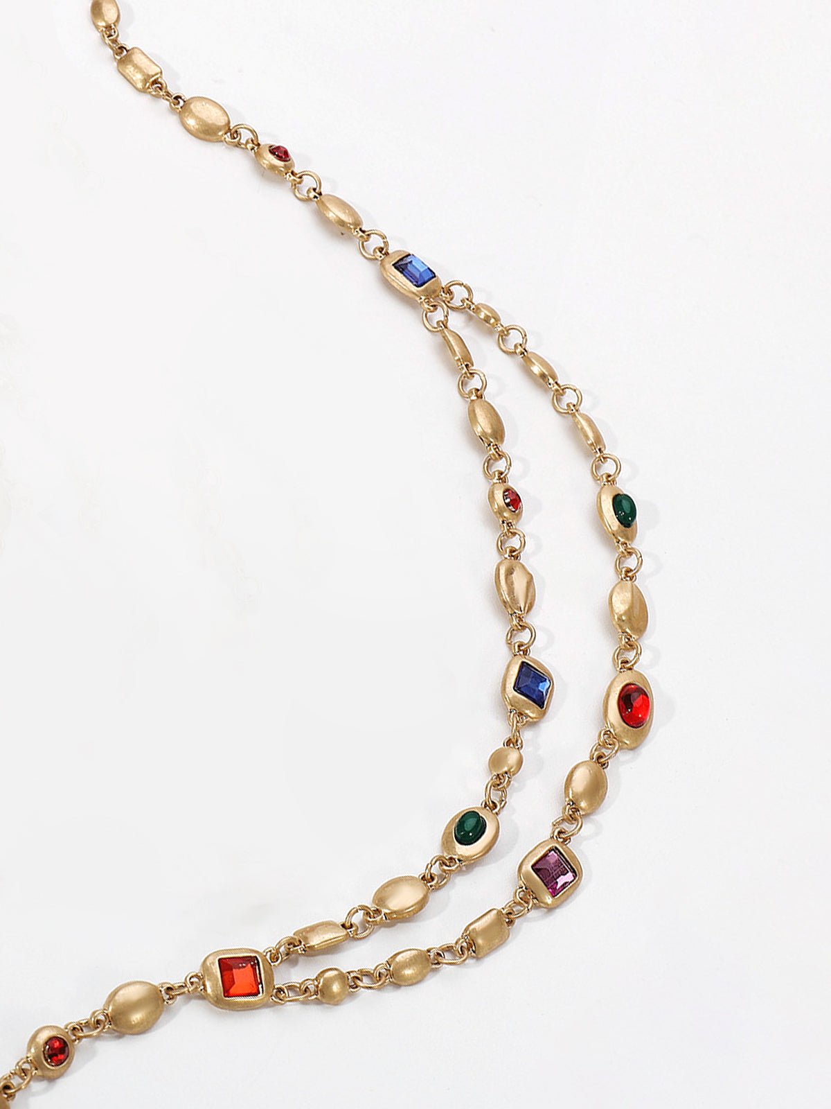 Beaded Necklace with Colored Pearls in Double Row - Elegant and Unique Style