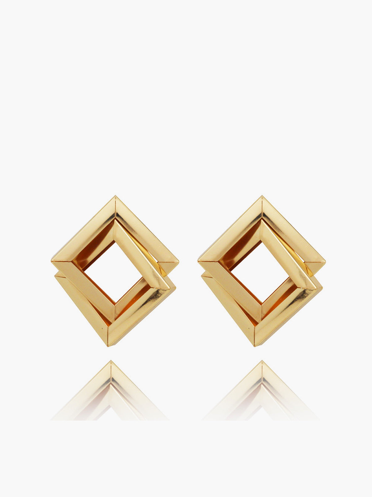 Metal Cross Square-Shaped Earrings