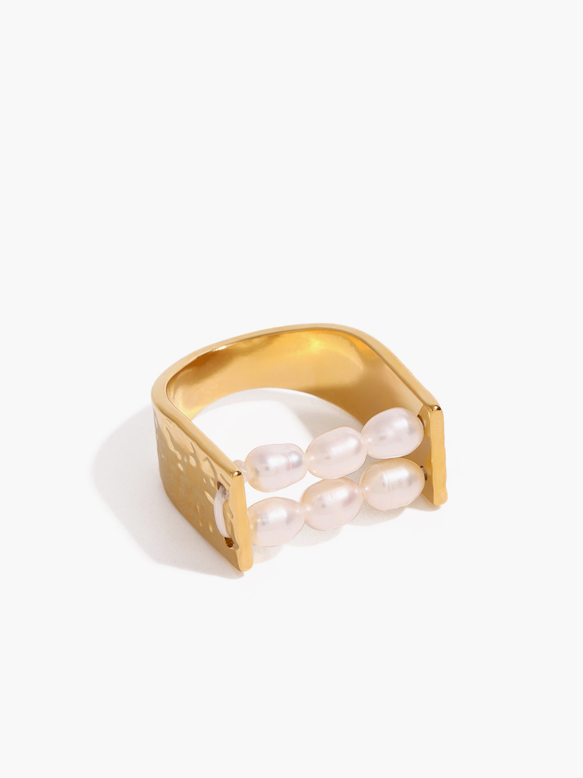 Elegant U-shape Pearl Tunnel Ring for Stylish Jewelry