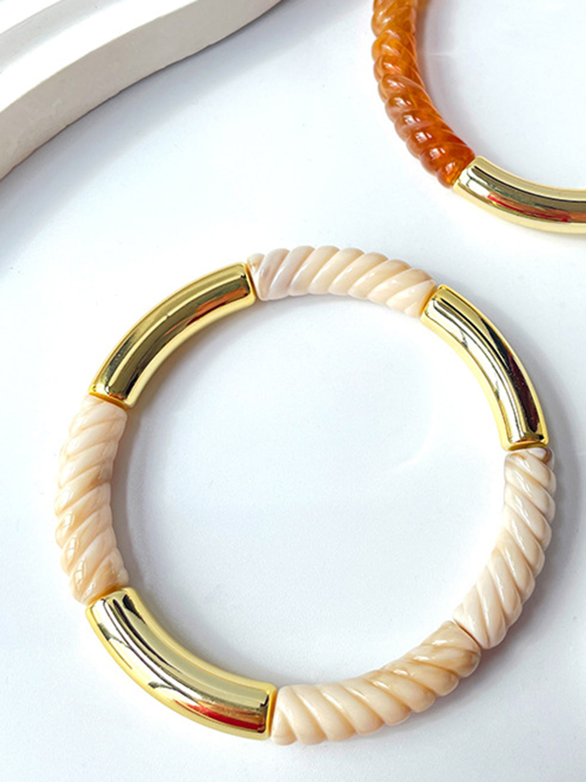 Sparkling Gold Shell Statement Bracelet