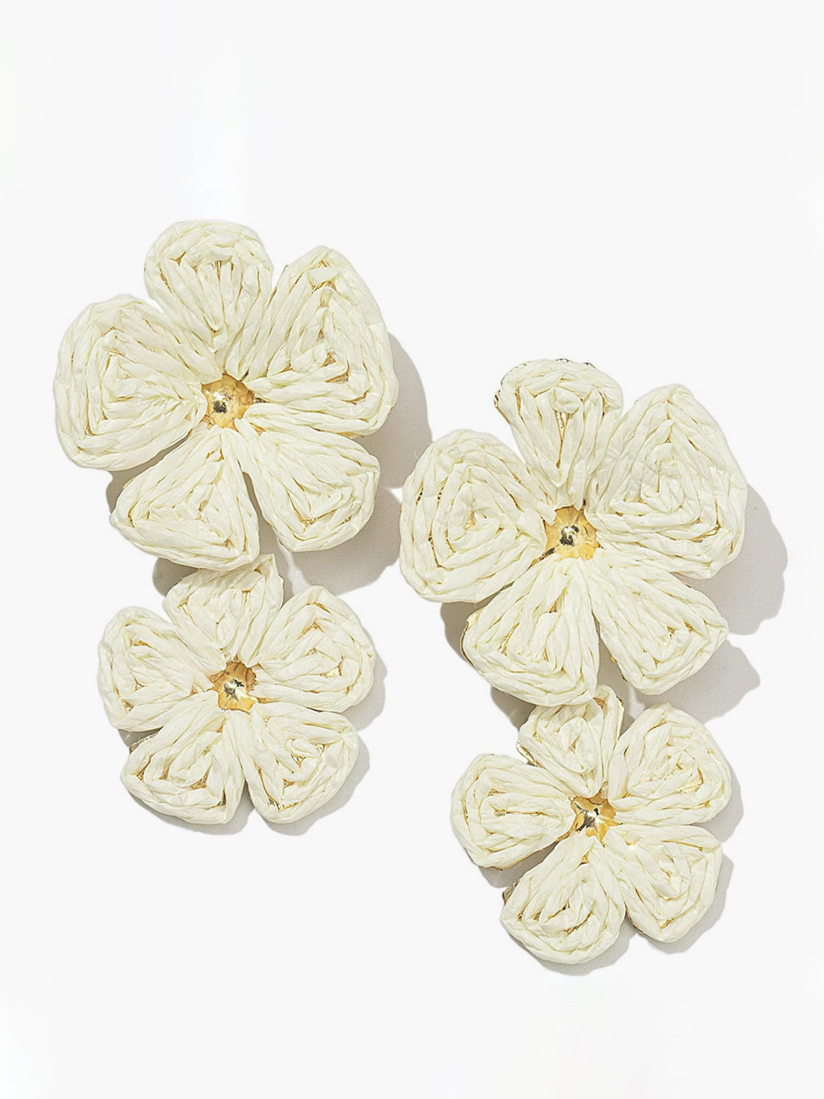 Elegant Gold-Plated Lace Flower Earrings