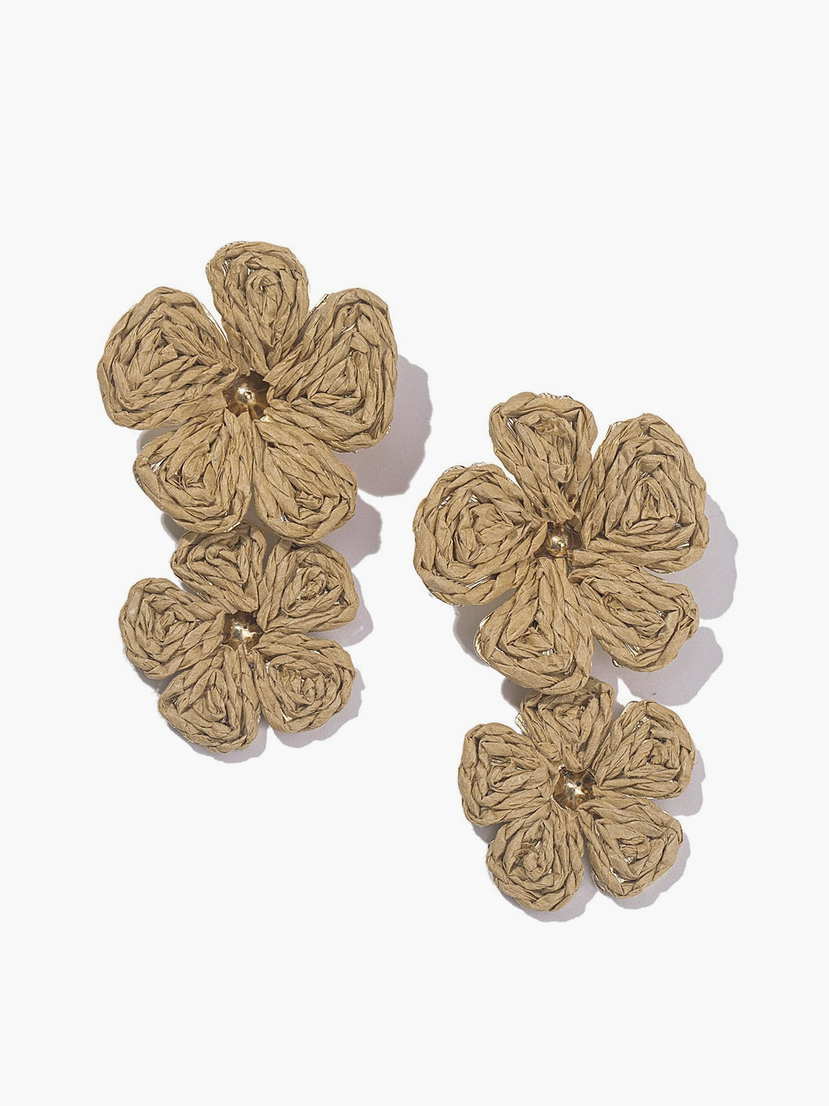 Elegant Gold-Plated Lace Flower Earrings