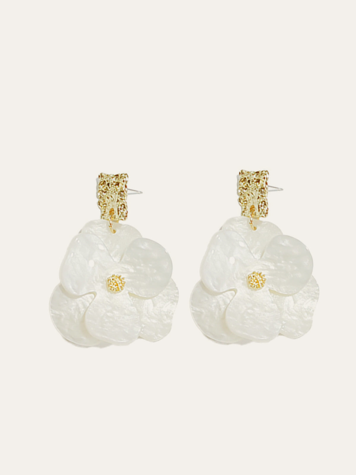 Shining Gold Floral Drop Earrings
