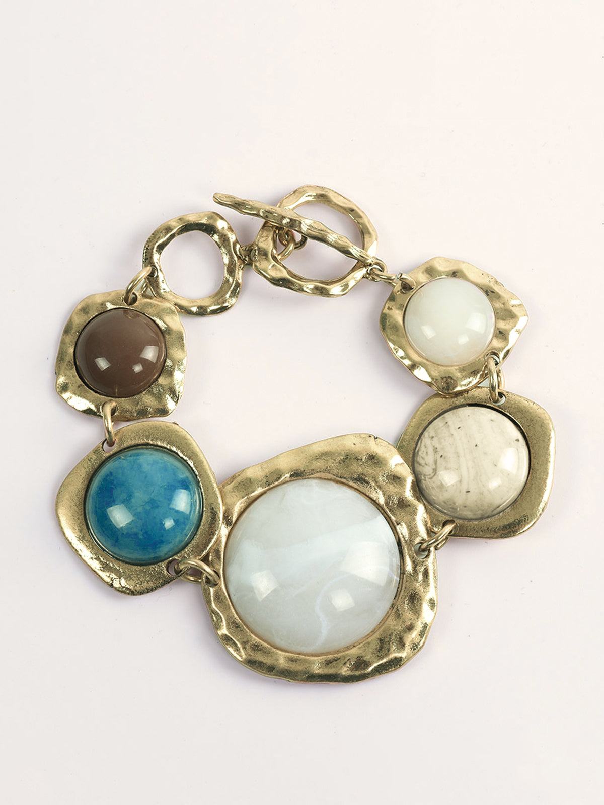 Elegant Multi-Stone Bracelet with Luxurious Gold Tones