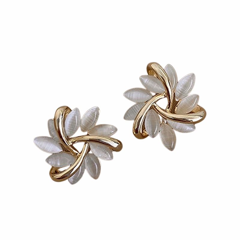 Elegant Bloom Stud Earrings with Jasmine Theme Closure