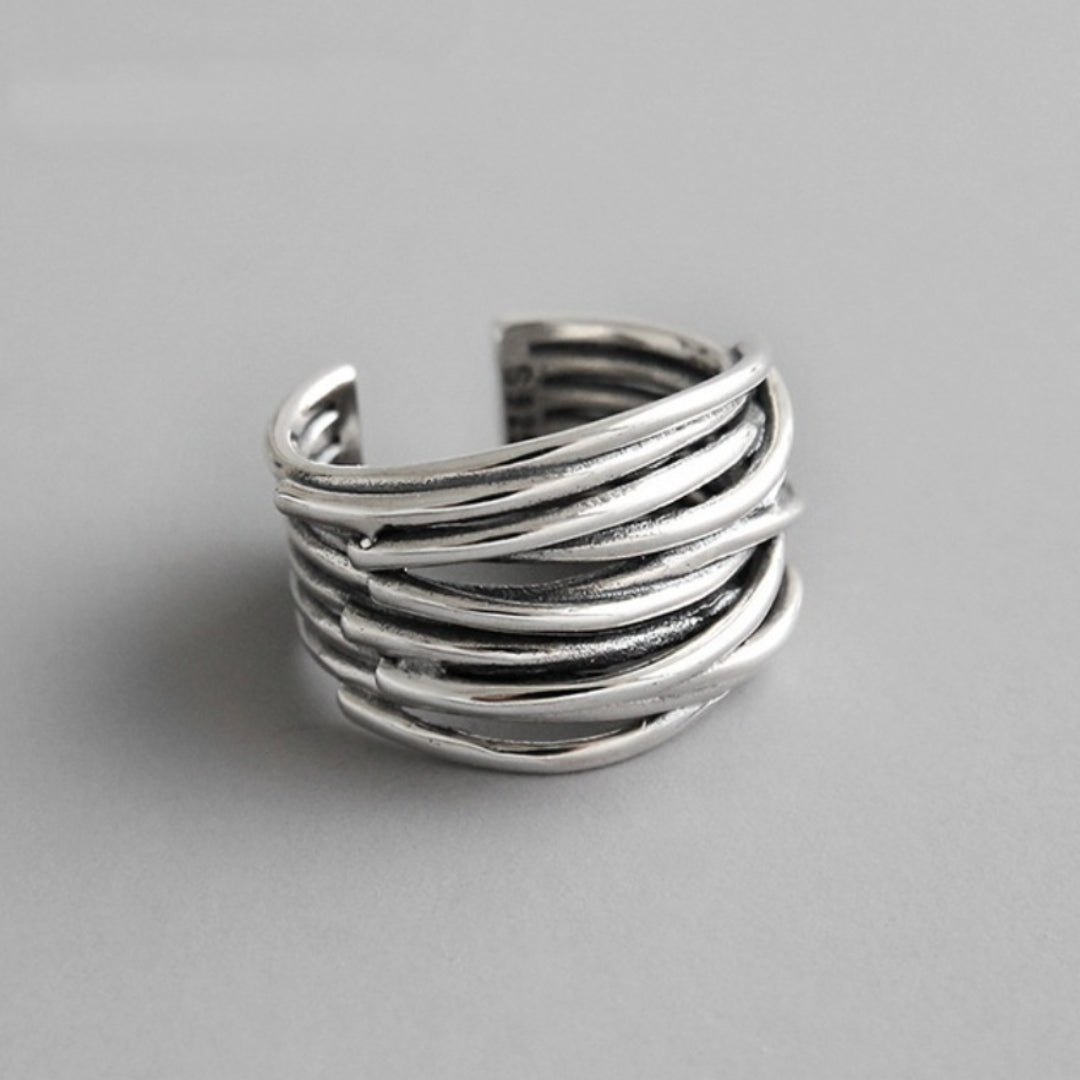 Immerse Yourself in Style with the Adjustable Multi-Layer Sterling Silver 925 Ring