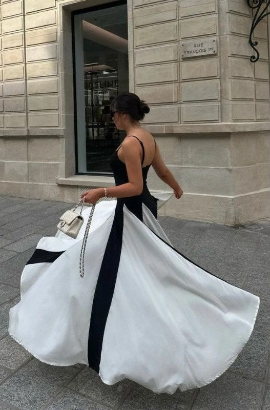 Griselda Color Block Maxi Slip Dress