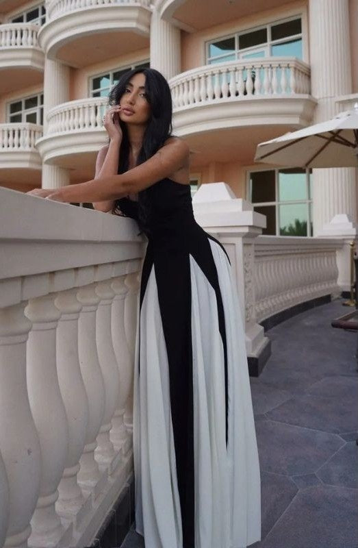 Griselda Color Block Maxi Slip Dress