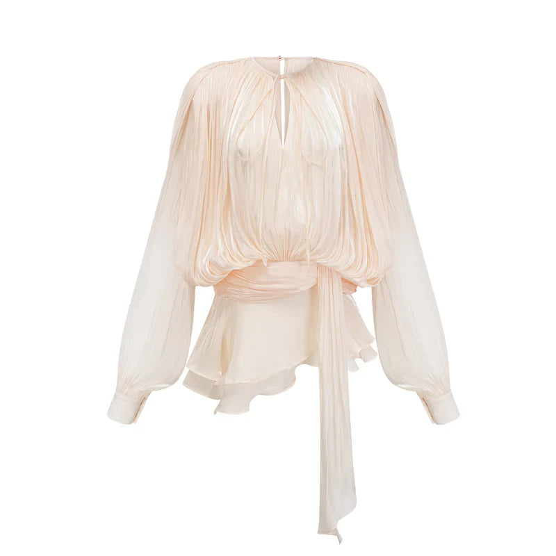 Noir Ruffled Pleated Mini Dress