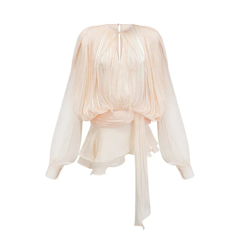 Black Gerafelde Pleated Mini Dress