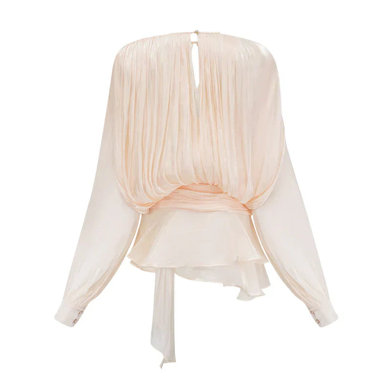 Black Gerafelde Pleated Mini Dress