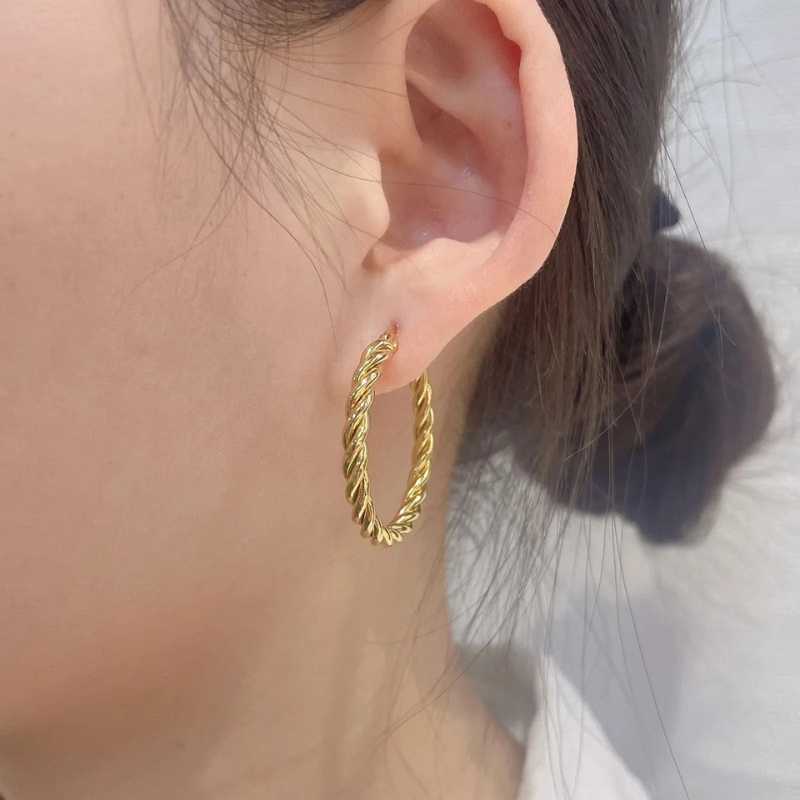 Elegant Dark Gold Hoop Earrings - Celeste for Timeless Style