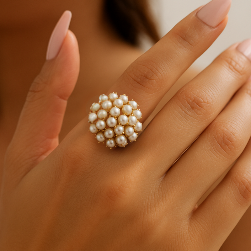 Elegant Gold Pearl Ring for a Timeless Look