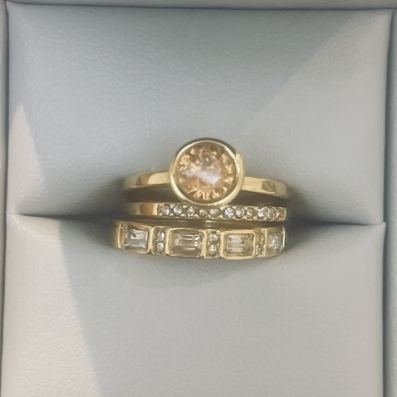 Luxurious Vulcanized Crystal Gold Ring for Elegant Style