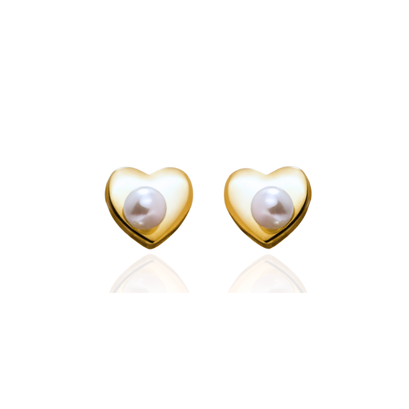 French Mirror Pearl Stud Earrings - Riva
