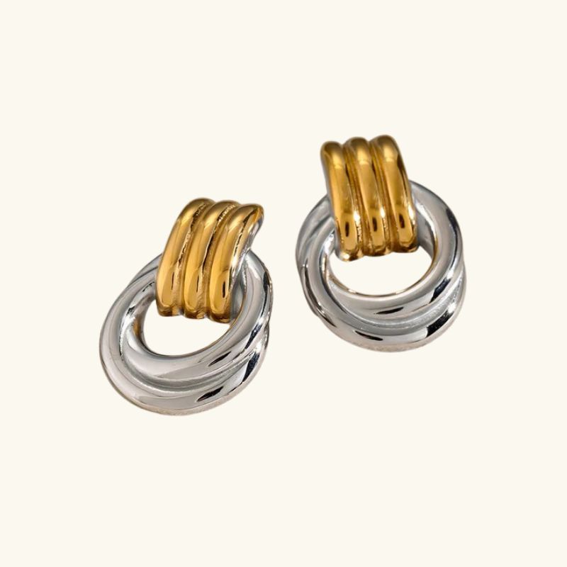 Layered Earrings Gold and Silver - Verlienne