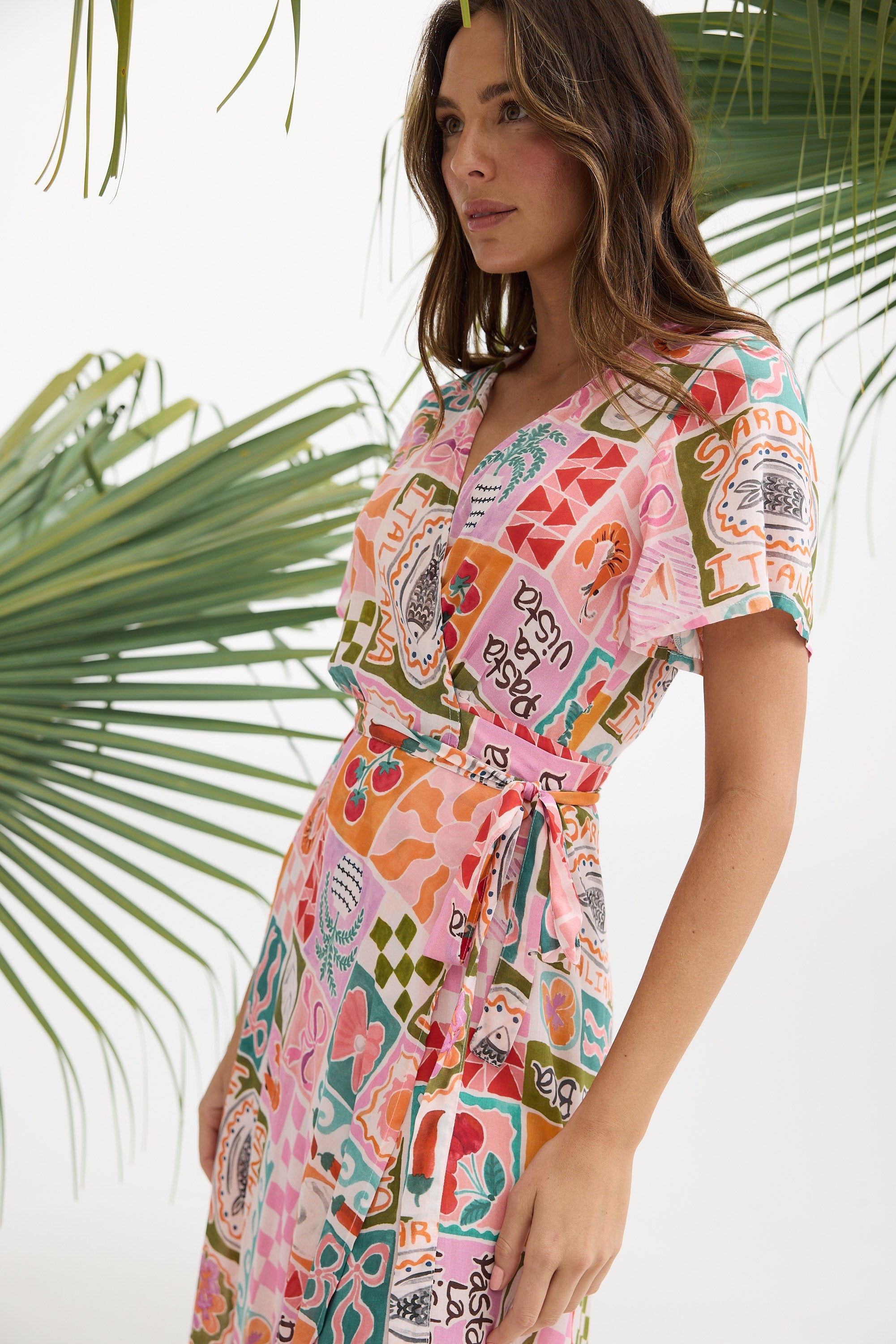Tropics Wrap Dress - Sardinia Summer