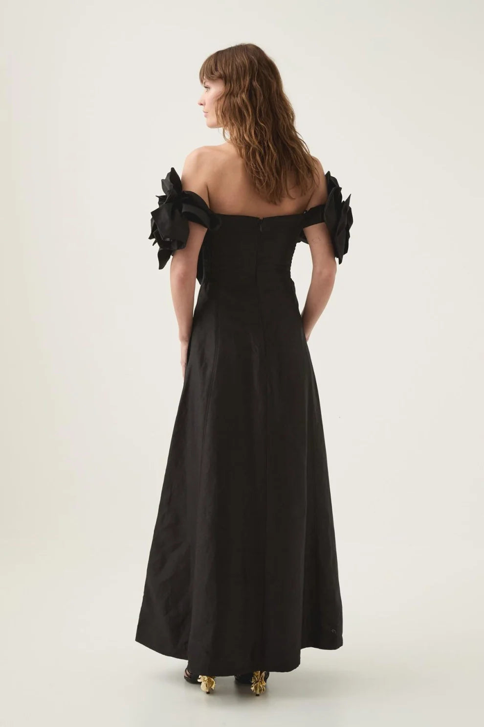 Clara Floral Appliqué Midi Dress