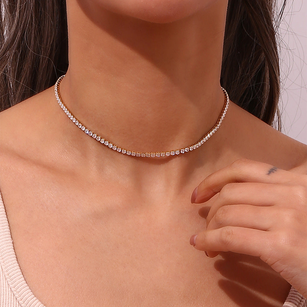 Brilliant Diamond Tennis Necklace - Isolde for Unique Shine