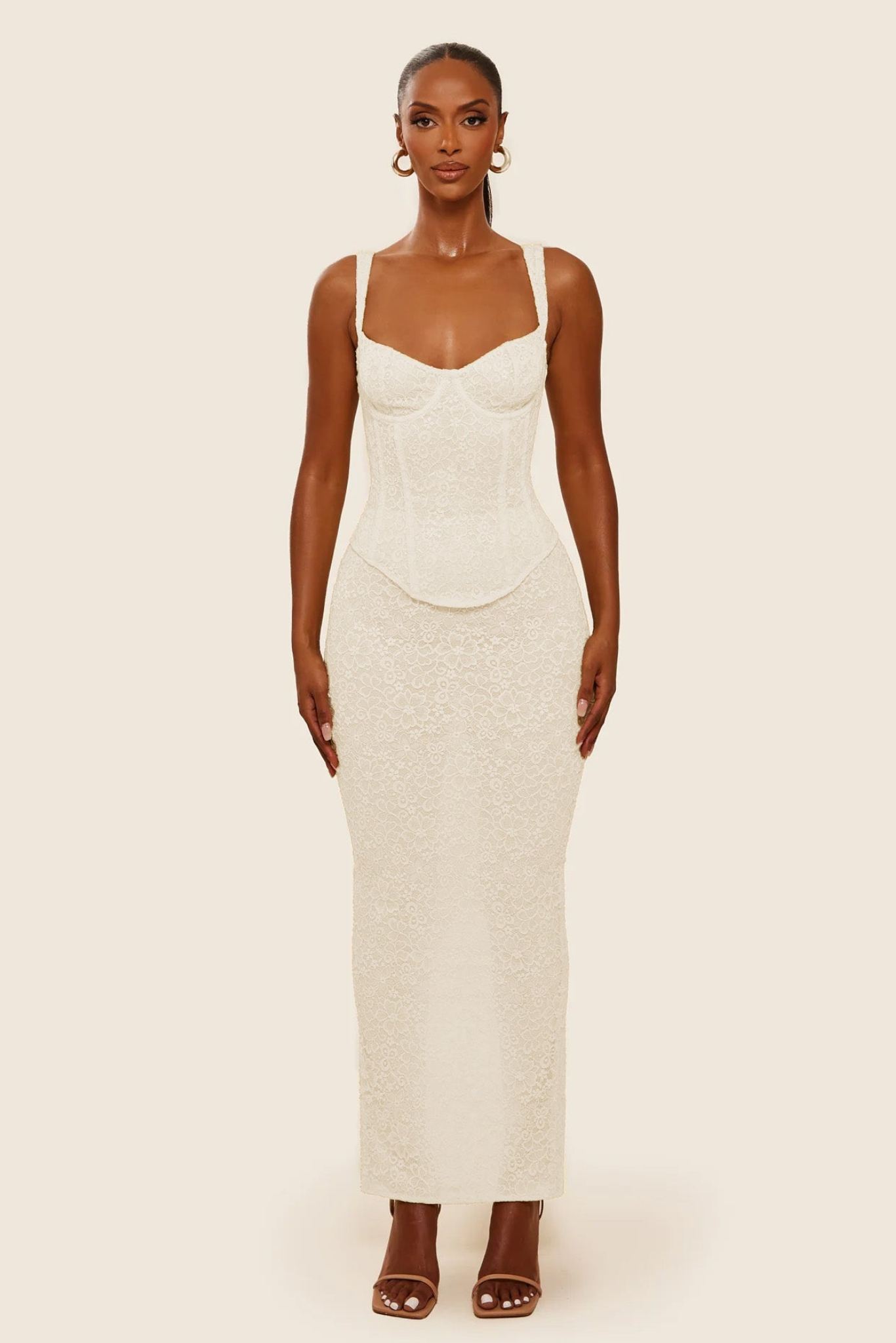 The Cinched Lace Maxi Set
