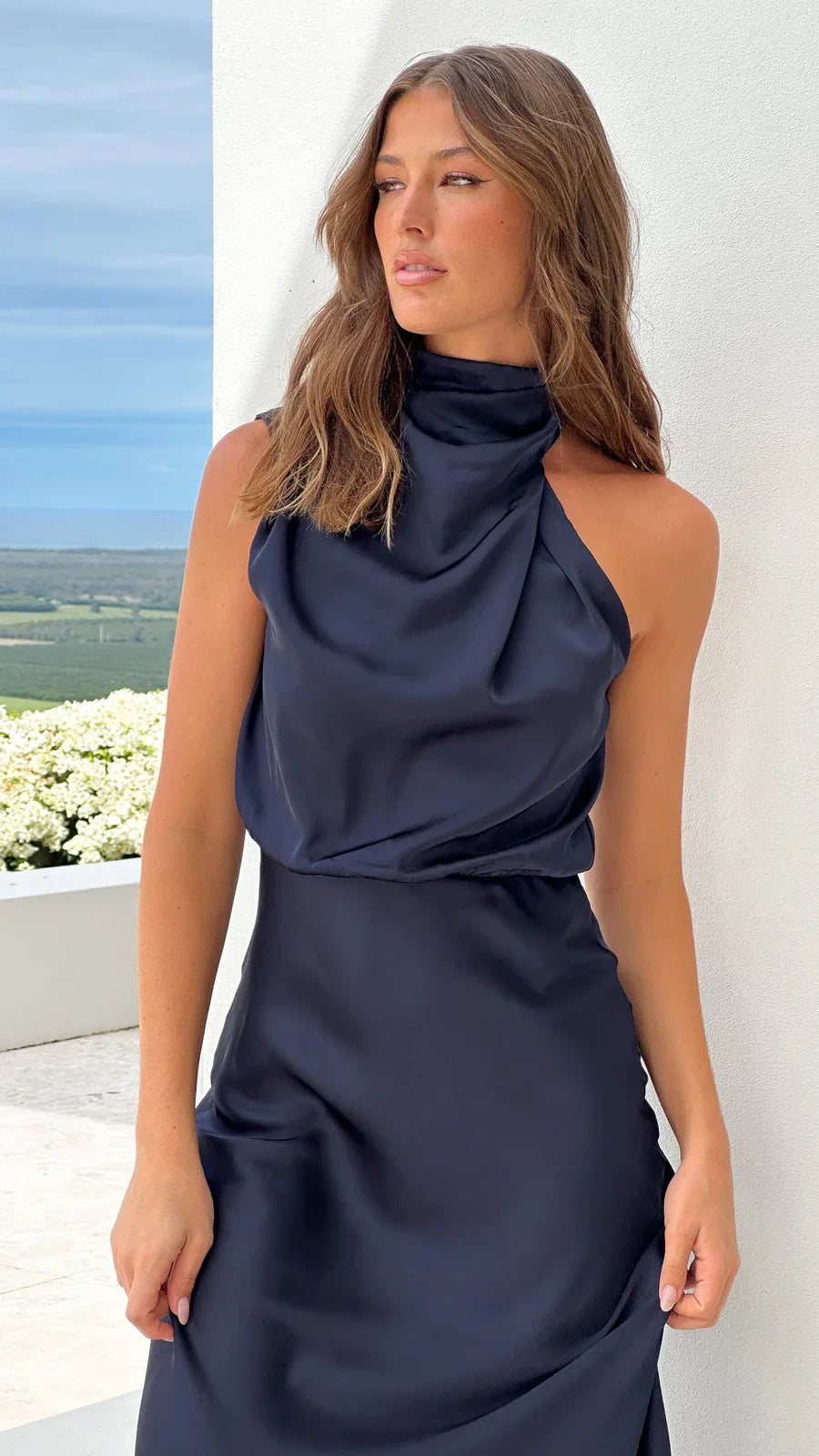 Amara Satin Couture Maxi Dress
