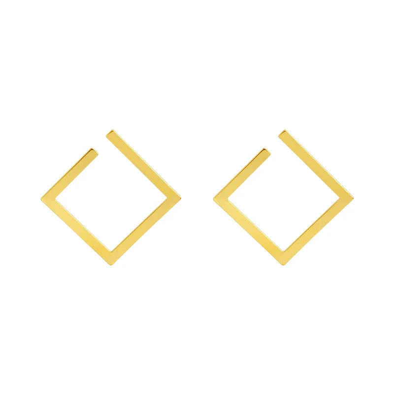 Geometric Shape Earrings in Gold & Silver Extravagant Look