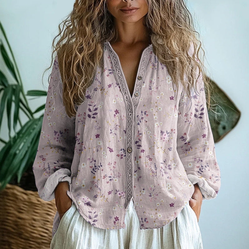 Relaxed Casual Floral Blouse