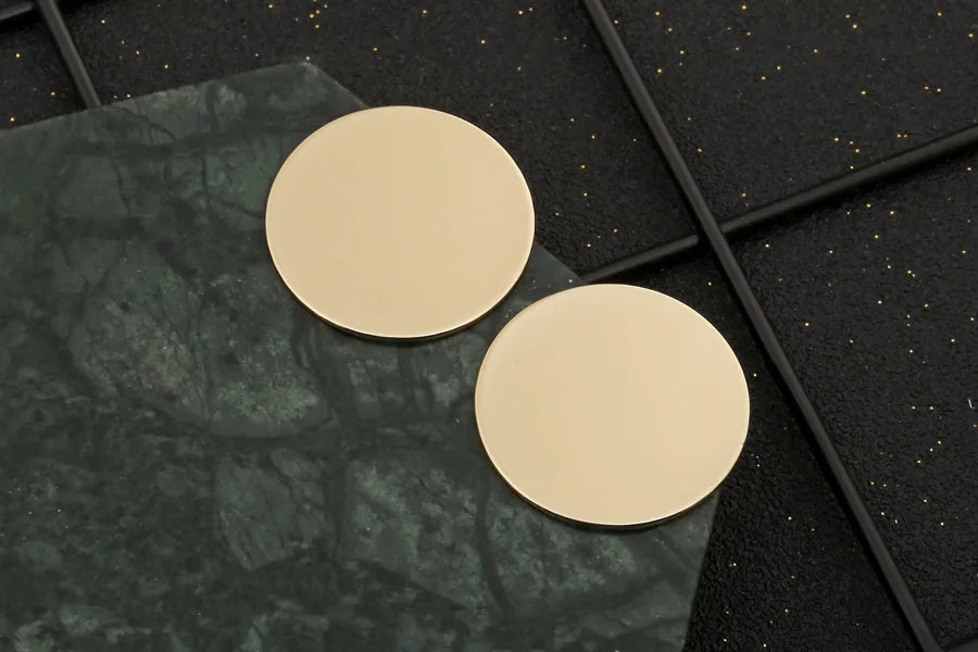 Flat Disc Hoop Earrings with Mirror Finish