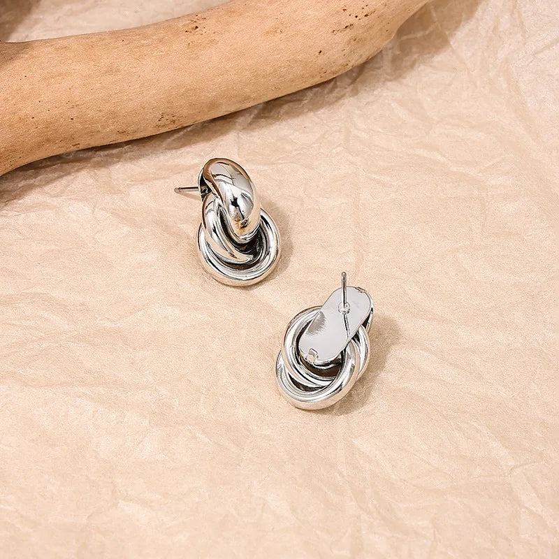 Gold & Silver Knot Hoops