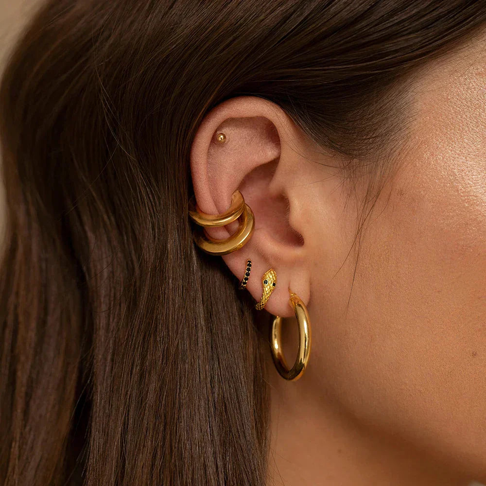 Stylish Elodie Clip-On Earrings in Elegant Gold