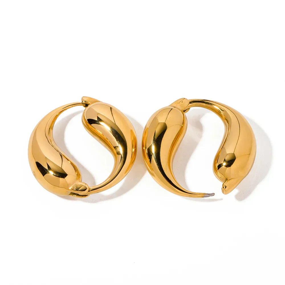 Golden Golf Hoops Earrings