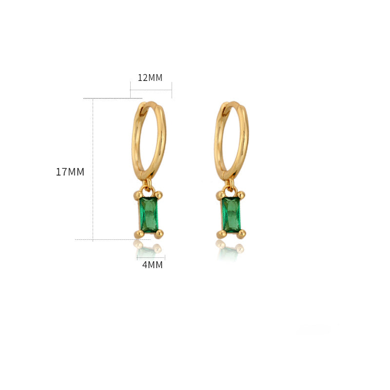 Chic and Elegant Square Earrings with Zirconia - Lauren