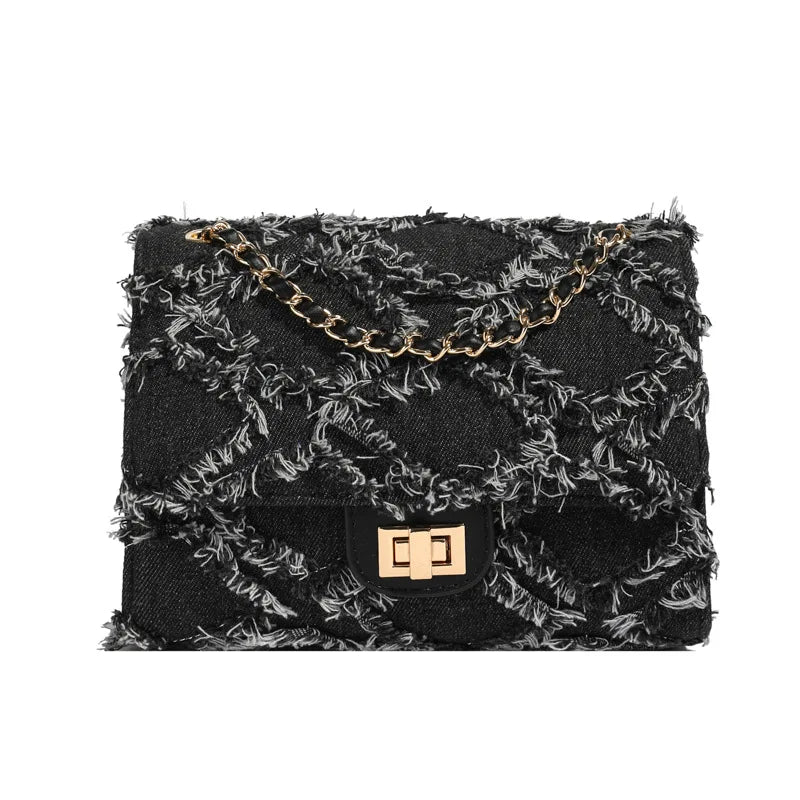 Eleni Quilted Denim Bag