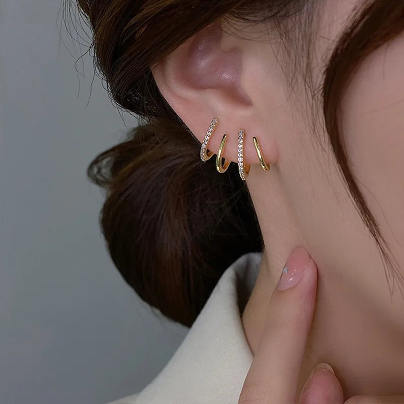 Gold Spiral Earrings with Zirconia – Luxury Statement Earrings for Women