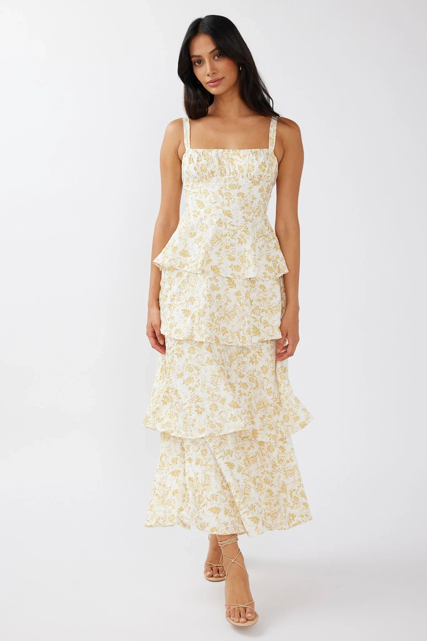 Naples Flower Midi Dress