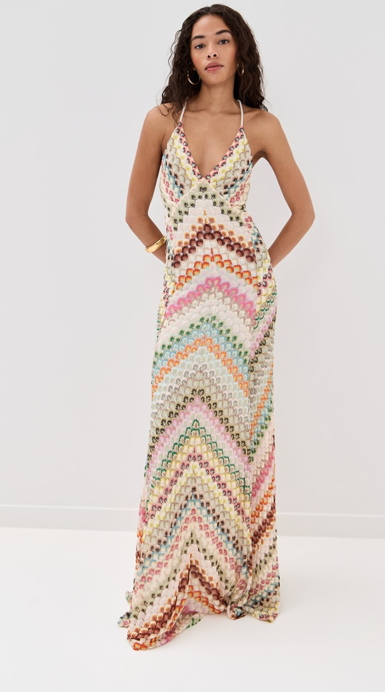 Moira Crochet Halter Maxi Dress