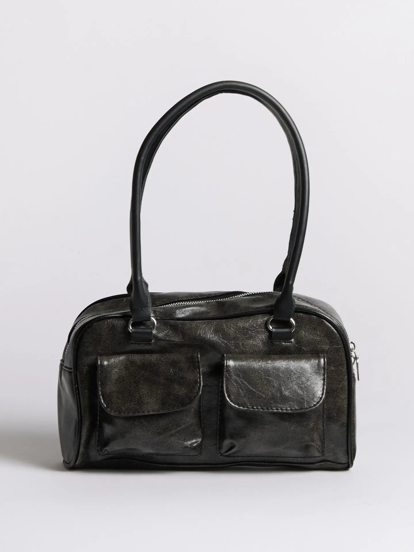 Sleek Distressed Leather Carry