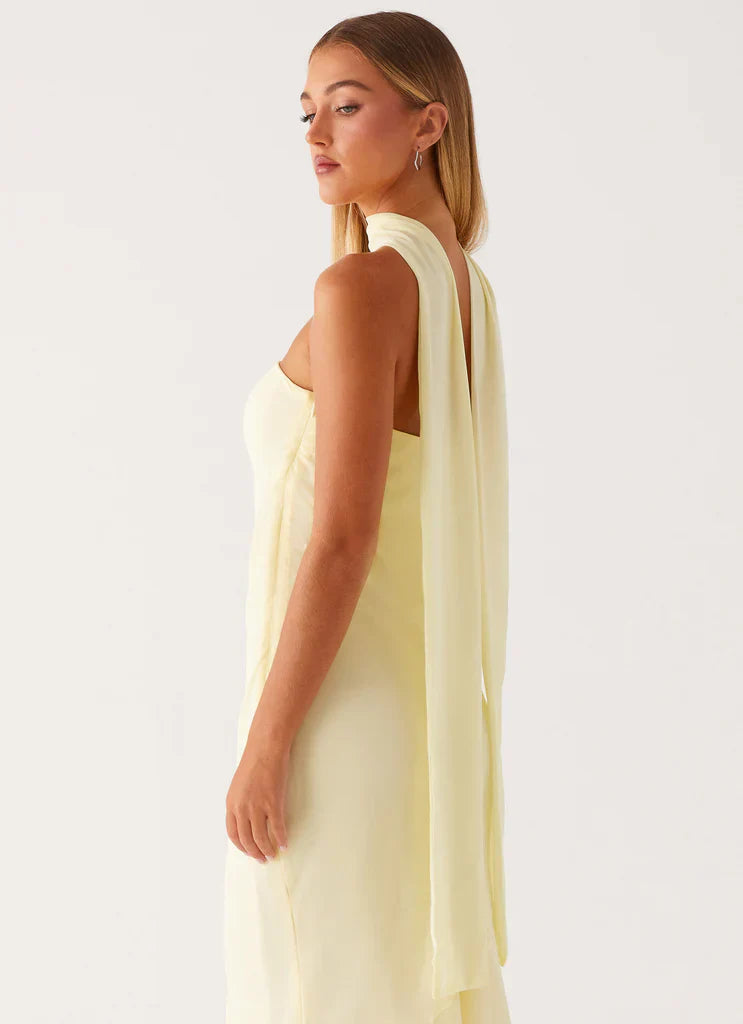Rina Fully Lined Maxi with Collar Scarf