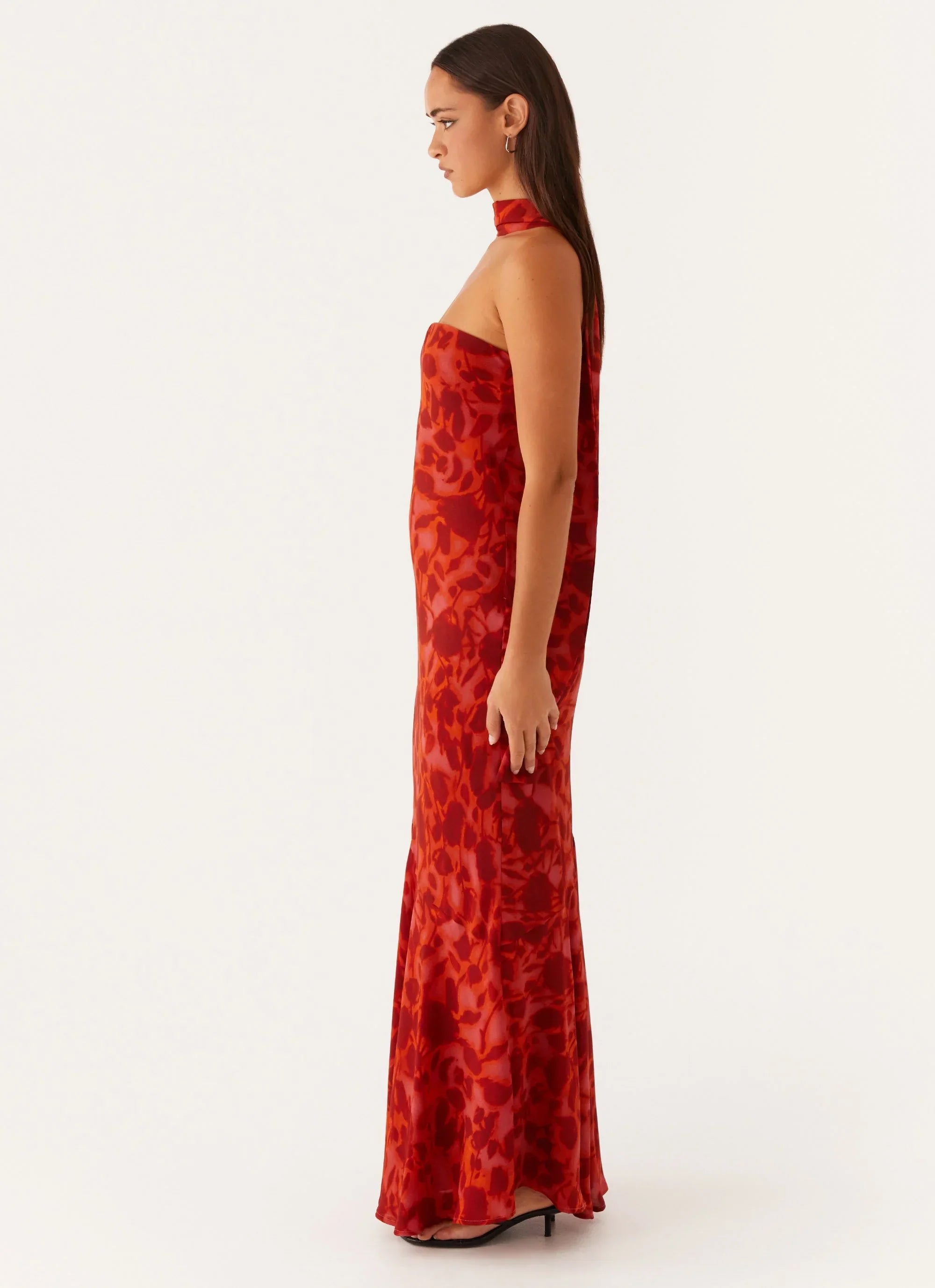 Rina Fully Lined Maxi with Collar Scarf