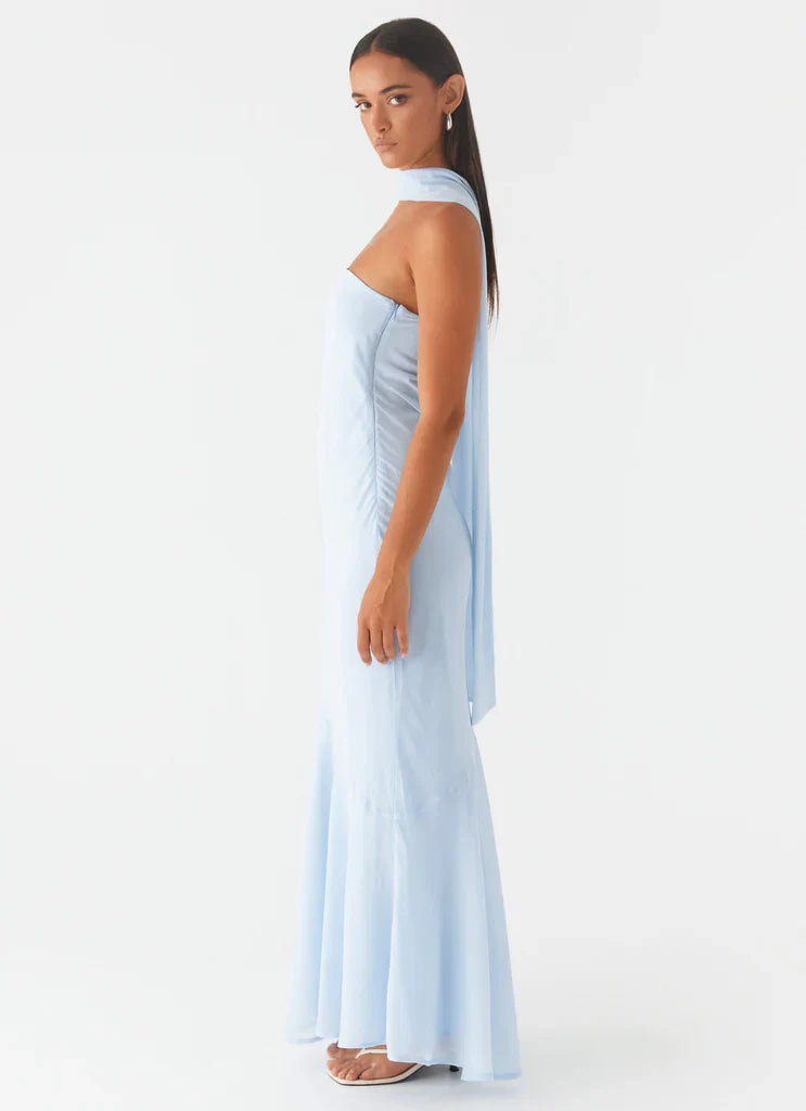 Rina Fully Lined Maxi with Collar Scarf