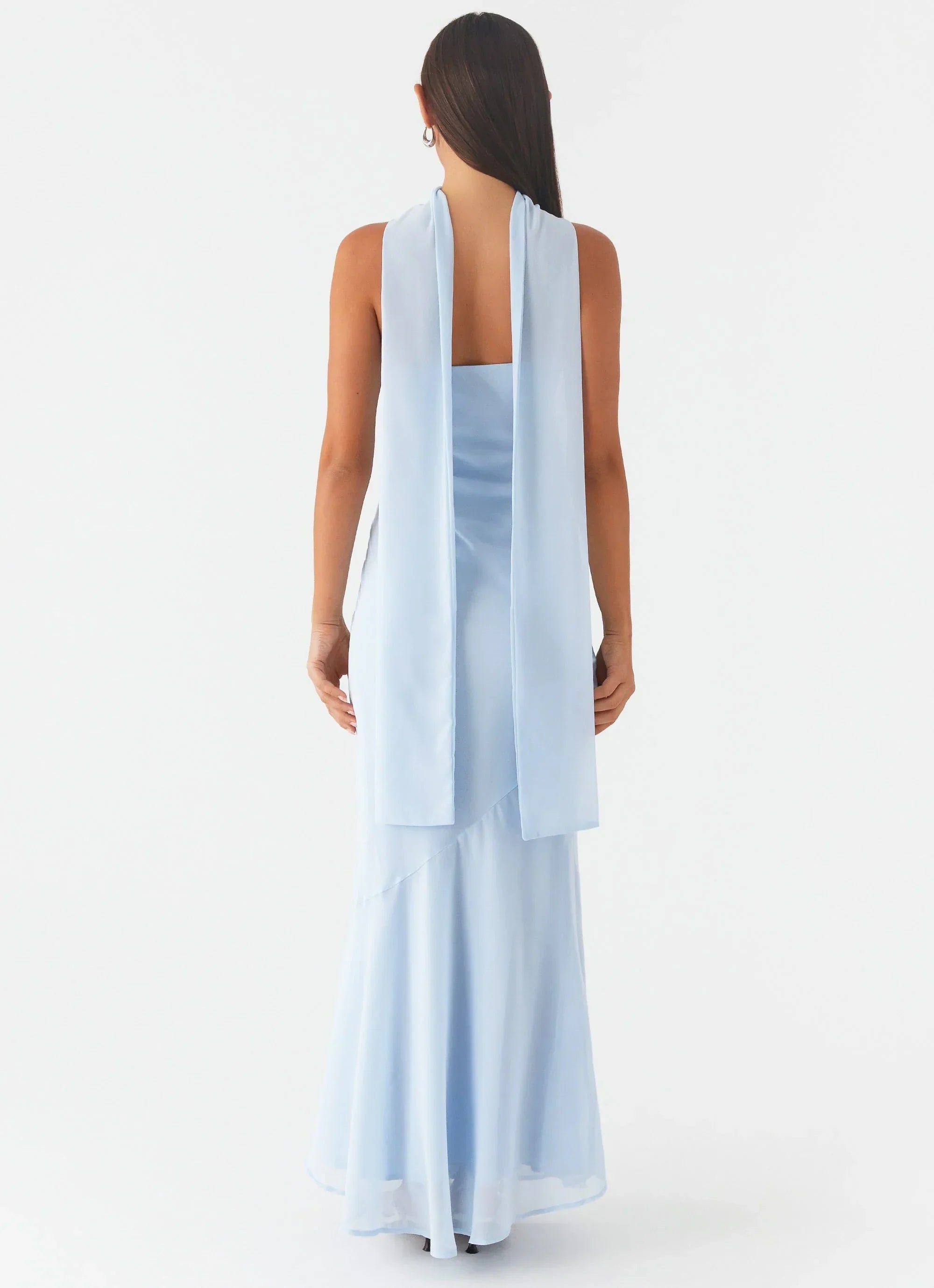 Rina Fully Lined Maxi with Collar Scarf