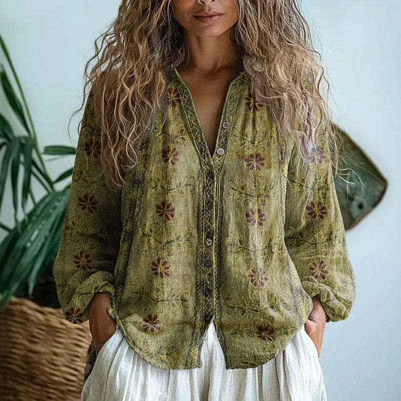 Relaxed Casual Floral Blouse