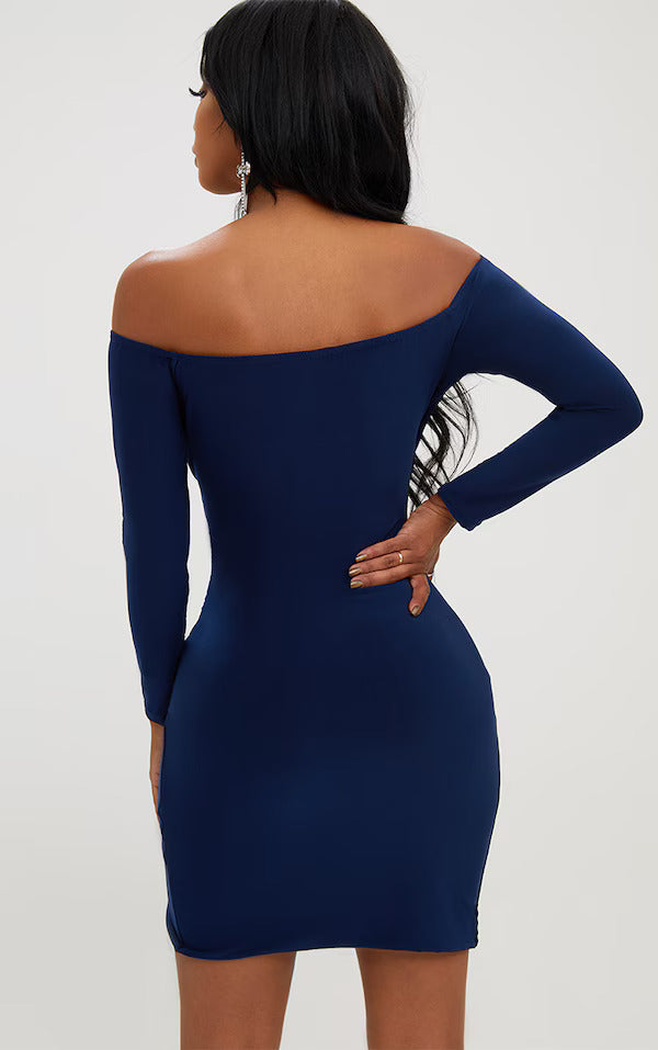 Anne Ruched Bardot Dress