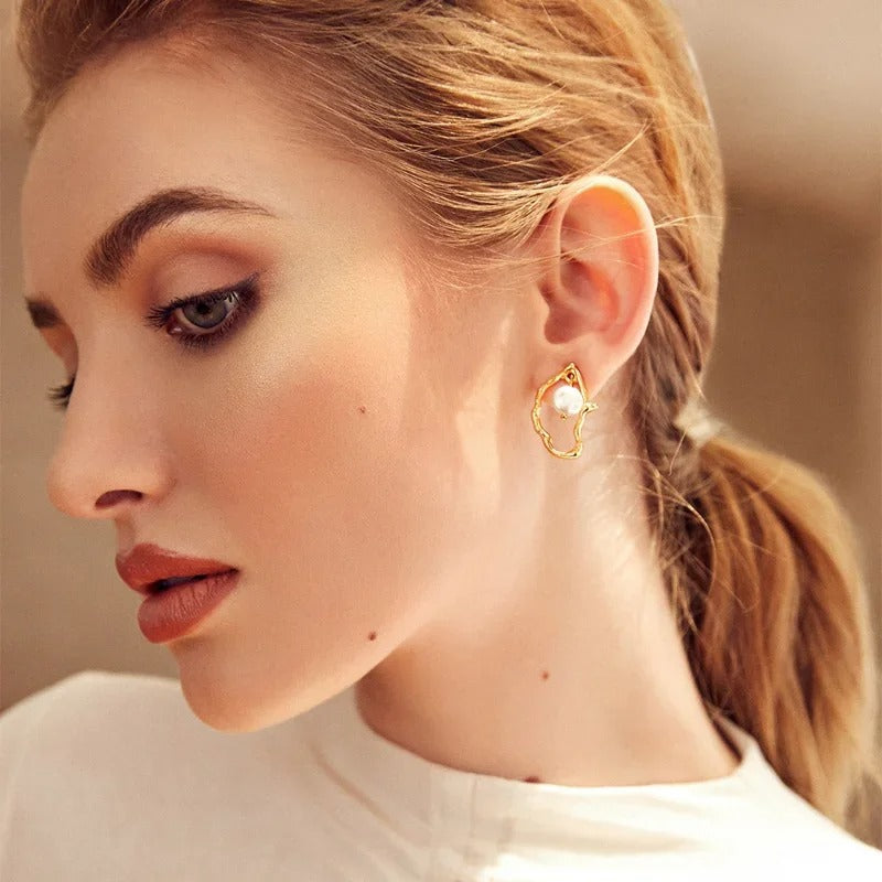Exotic Pearl Stud Earrings - Ada