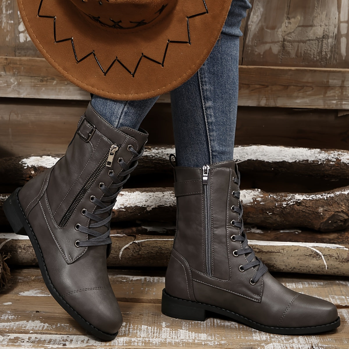 Modern Lace-Up Casual Ankle Boots