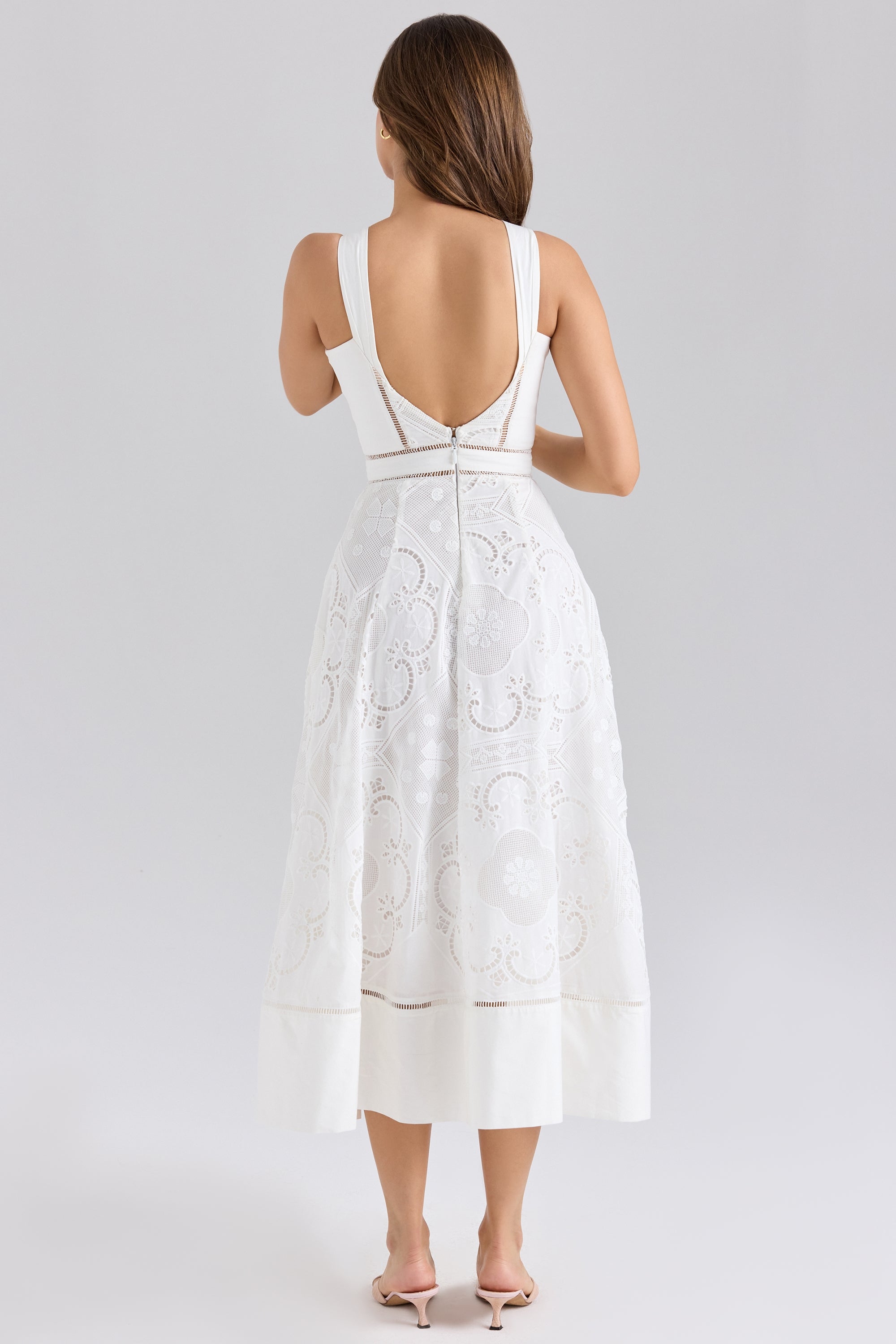 Francine Eyelet Embroidered Midi Dress
