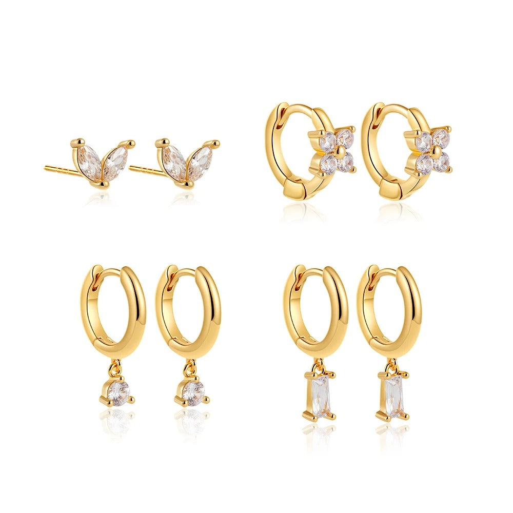 Elegant Flower Square Earring Set for Women - Vero