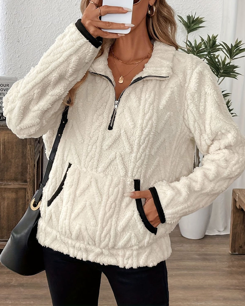 Reversible Sweatshirt with Pocket Button Loose