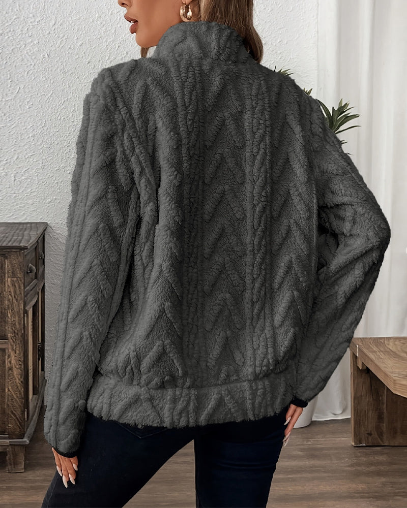 Reversible Sweatshirt with Pocket Button Loose