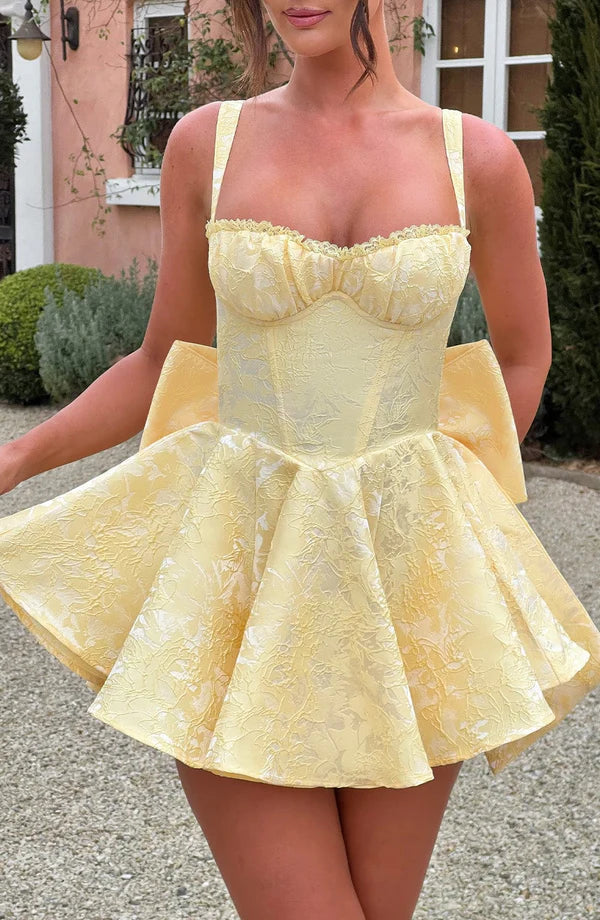 Emelyn Floral Jacquard Playsuit Mini Dress